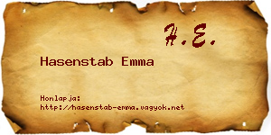 Hasenstab Emma névjegykártya